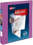 Avery Heavy-Duty 3 Ring Binder, 1 Inch Slant Rings, Orchid View Binder (79272)