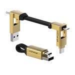 inCharge 6 - The Six-in-One Swiss Army Knife of Cables, Portable Keyring Compatible with Apple iPhone/USB/USB-C/Micro USB Cable for All of Your Devices (Saturn Gold)