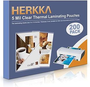 HERKKA 200 Pack Laminating Sheets, Holds 8.5 x 11 Inch Sheets, 5 Mil Clear Thermal Laminating Pouches 9 x 11.5 Inch Lamination Sheet Paper for Laminator, Round Corner Letter Size