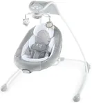 Ingenuity InLighten Baby Swing - Cool Mesh Fabric, Vibrations, Swivel Infant Seat, Nature Sounds, Light Up Motorized Mobile - Braden