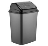 50L Plastic Flip Top Waste Bin - Removable Swing Lid Garbage Rubbish Kitchen Dustbins | Garbage Trash Can Recycle Recycling | Refused Bins For Home Bathroom Office | Flip Top Closure - Robust 50 Litre