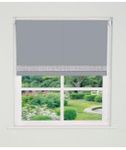 Straight Diamante Edge Border Dimout Roller Blind (165cm Drop) 80cm Light Grey