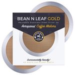 2-Pack Premium Filter for AeroPress Coffee Makers. Fits All AeroPress Models. Reusable, Durable, and Washable Stainless Steel Metal. GOLD by Coffee Bean n Leaf Brews