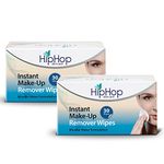 HipHop Instant MakeUp Remover Wipes (Pack of 2), Micellar Water with Witch Hazel & Aloe Vera Extracts for Cleansing & Moisturising Skin, 30 Wipes Each