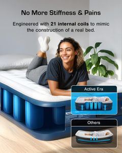 Active Era Single Inflatable Mattress – Air Bed with Built-In Pump