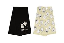 Pearhead Hey Boo Ghost Dish Towels, Set of 2, Halloween Décor, Fall Décor, Novelty Holiday Kitchen Towels, Halloween Tea Towels