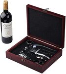 Cooko Wine Opener Set, Manual Corkscrew with Aerator and Spout, Zinc Alloy Handle Bottle Opener, Deluxe Wine Accessories with Wooden Box,