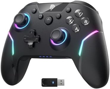 EasySMX X20 Wireless Gaming Controller with RGB Backlit, 2-Stage Hall Effect Sticks, 1000Hz Polling Rate, 6-Axis Gyro on Multi-Platform, Mech Buttons- Compatible with PC/Switch/Steam/Android