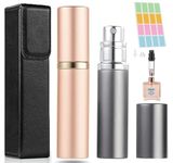 Perfume Atomizer,5 Ml Mini Refillable Empty Perfume Atomizer Bottle, Refillable Perfume Spray, Scent Pump Case, Perfume Atomizer for Travel Outgoing (Silver & Gold)