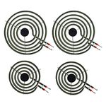 Upgraded MP22YA 4 Pack Electric Range Burner Element Unit Set, 2 x MP15YA 6" and 2 x MP21YA 8" Stove Burners Replacement for Kenmore, Hardwick, Maytag, Norge Whirlpool Electric Range Stove