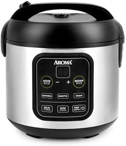 Aroma Housewares ARC-994SB Rice & Grain Cooker Slow Cook, Steam, Oatmeal, Risotto, 8-cup cooked/4-cup uncooked/2Qt, Stainless Steel