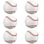 OMYOPY 6 Pack Blank Baseballs Solid Cork Core, 9 Inch Baseball Balls Unmarked Autographs Baseball for League Play, Pitching, Hitting, Batting, Fielding, Autograph, Gifts