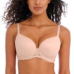 Freya Women's Offbeat Underwire Demi Molded Plunge T-Shirt Bra, Opaque, Natural Beige, 32D