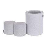 KiddyMoon Foam Playground For Kids Obstacle Course For Children Montessori Toy For Babies Soft Construction Blocks, Element Barrel/Pouf/Pouf, Made In The EU, Light Grey