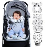 KAKIBLIN Baby Travel Set, Baby Support Pillow, Car Seat Cushion for Baby, Car Seat Covers for Babies Baby Gift Set for Newborn Infant Toddler, Perfect for Car Seats, Strollers, Swings (Black Bear)