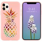 JOYLAND Soft Liquid Silicone Rubber Pink Phone Case Cover for iPhone 6 Plus/6S Plus Pineapple Fruit Pattern Silica Gel Bumper with Microfiber Linin Case for iPhone 6 Plus/6S Plus