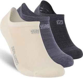 ZEALWOOD Merino Wool No Show Socks - Men & Women's Low Cut Ankle Socks for Running, Cycling, Hiking & Tennis - Moisture Wicking - Gifts for Mom - Grey, Black, White