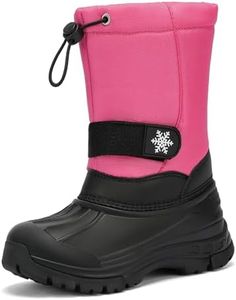 koppu Boys Girls Snow Boots Kids' Waterproof Snow Boots for Winter Slip Resistant Cold Weather Shoes(Little 13.5) pink