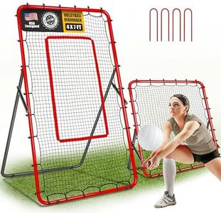 JOLORLY 2-in-1 Volleyball Rebounder Net System, Adjustable from 7x4 ft to 4x4.5 ft, 4-Angle Bounce Back Net, Training Equipment for Volleying, Bumping, Spiking Practice, Resists Twisting (Red)