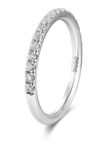 White Gold Wedding Band Platinum Plated Sterling Silver Bling Rings for Women Size 9