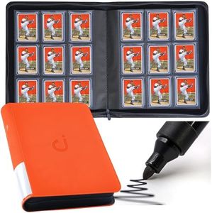 Top Loader Binder, Holds 288 Top Loaders - 9-Pocket Toploader Binder for 3" x 4" Rigid Card Holders for Trading Cards or Sports Cards, Model A - Classic Orange