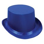 Satin Sleek Top Hat (blue) Party Accessory (1 count)