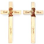 Incredible Gifts India Engraved Wooden Boy & Girl Faith Cross for Christmas (Set of 2, 8x4in)