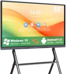 Armerboard 55'' Smart Board 4K UHD Touchscreen Interactive Whiteboard Digital Electronic Whiteboard for Classroom and Office, Built in Dual System Robust(Wall Mount Included)