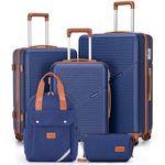 Luggage Sets 5 Piece Suitcases with Wheels, Suitcase Set ABS Hard Case Luggage with TSA Lock Spinner Wheels Durable Travel Luggage(DarkBlue, 5-Piece Set(20"/24"/28"))