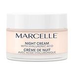 Marcelle Night Cream with Hyaluronic Acid, Vegan, Cruelty-Free, Clean Formula, Non-Comedogenic, Fragrance-Free, Paraben-Free, Mineral Oil-Free, Hypoallergenic, 50 mL