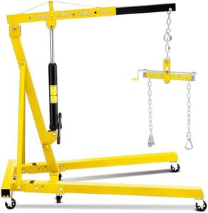 GarveeTech Engine Hoist Crane Cherry Picker with Leveler Stabilizer, 2 Ton(4400LB) Hydraulic Garage Shop Engine Lift Jack