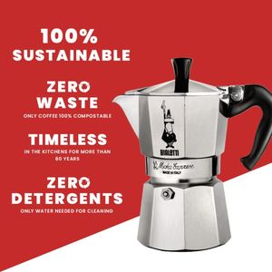 Bialetti Moka Express 6-Cup Stovetop Coffee Maker, Silver