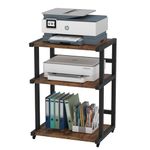 VZONE 3-Tier Printer Stand with Wheels, Heavy Duty Printer Trolley with Storage Shelf, Printer Cart Printer Table for Office, Home, 52x42x82CM