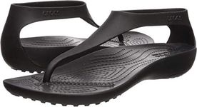 Crocs Women's Serena Flip Sandal, Black Black 205600 060, 2 UK