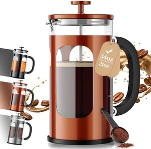 Veken French Press Coffee Maker,No Plastic Touching Cafe,34oz 1L Cafetera