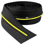 Universal Garage Door Seal Strip Heavy Duty Garage Door Bottom Weatherproof Threshold Seal Strip Rubber Garage Door Weather Seal Strip for Keeping Garage Clean &Dry (Black, 100mm(W)*25mm(H)*3.05m(L))