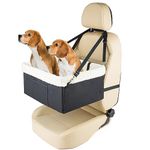 Dog Car Seat for Medium Dogs Under 30lbs Dog Booster Seat with Metal Frame Construction Double-Layer Oxford Medium Dog Car Seat with Safety Leash Perfect for Medium Pets Dogs Cats