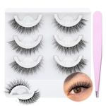 wiwoseo Self Adhesive Eyelashes No Glue Needed False Lashes Natural Look Lash Extensions Reuseable Self Adhesive Lashes Waterproof Wispy Fluffy Lashes Pre Glued Eyelashes 3 Pairs Pack