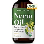 Neem Oil by Plant of Life, Multi-Purpose, Skin, USDA Certified Organic, OMRI Listed, 100% Pure, Natural, Cold Pressed Neem Seed Oil