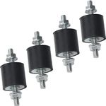 4pcs 25 x 25mm Rubber Mounts Rubber Vibration Isolator Mounts Shock Absorber with M6 x 19mm Studs Vibration Isolators