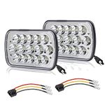 AMUNIESUN 2PC 45w Rectangle 7x6 5x7 Led Headlights 6052 6054 H5054 H6054 Hi/Low Sealed Beam Replacement For Chevy Express Cargo Van 1500 2500 3500 Jeep Wrangler Toyota Pickup Dodge Ram