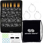 ChiaoGoo Spin Interchangeable Knitting Needle Set Large Needles: Size US 9 (5.5mm)-Size US 15 (10mm) Bundle with 1 Artsiga Crafts Project Bag 2500-L