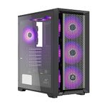 Ant Esports SX7 Mid- Tower Computer Case/Gaming Cabinet - Black | Support ATX, Micro-ATX, Mini-ITX | Pre-Installed 3 x 120mm Front Fans