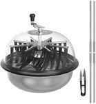 iPower Bud Trimmer Leaf Bowl Machine 19 inch Twisted Spin Cut for Hydroponics with Sharp Stainless Steel Blades Clear Visibility Dome, Solid Metal Gear Box, 19", Scissors Included, Silver