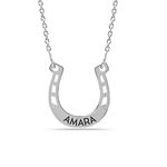 LeCalla Personalised Necklace for Women | Customized Horseshoe Name Good Luck Pendant Necklace for Girls| Custom Jewellery Gift for Wife, Anniversary, Wedding, Birthday, Engagement Unique Gifts