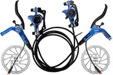 HoldOneLight E-Bike Electric Hydraulic Disc Brake Set,E-Bike Hydraulic Disc Brake Set Electric Bicycle Cut Off Brake Lever With Rotor,Complete Bike Brake Set (Blue)