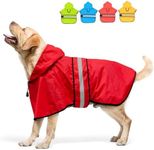 Candofly Dog Raincoat Hooded Poncho - Adjustable Waterproof Dog Rain Jacket Lightweight Reflective Dog Rain Coat Pet Slicker - Sold by Clan_X (X-Large, Bright Red)