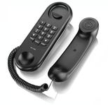 Corded Landline Telephone,House Phones Wall Mountable Landline Telephone,Home Phone Dial Pad on Base unit Last Number Redial,Pause,Flash, for Office, Hotel Bathroom, Home Desk/Wall Mountable Telephone