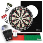 Harrows XL Dartboard Surround – Large 6-Piece Wall Protector Ring or Complete Premium XL Darts Bundle with Board, Trophy Darts & Oche – Home, Club & Gift Options (Bundle)