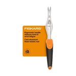 Fiskars Ergo Weeder Tool for Weeding, Heavy Duty Gardening Hand Tool with Ergonomic Handle and Hanging Hole for Storage, Remove Weeds and Roots Like Dandelions and Thistles
